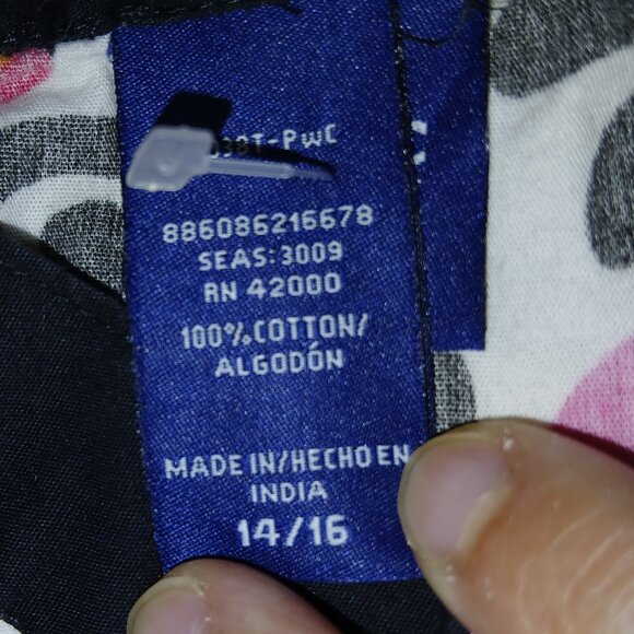 Basic Editions Girls 14/16 Pink/Black/Green Sleeveless Dress - Picture 4 of 8